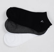 Pack of 3 Mix Color Ankle Socks (Grey, Black and White)