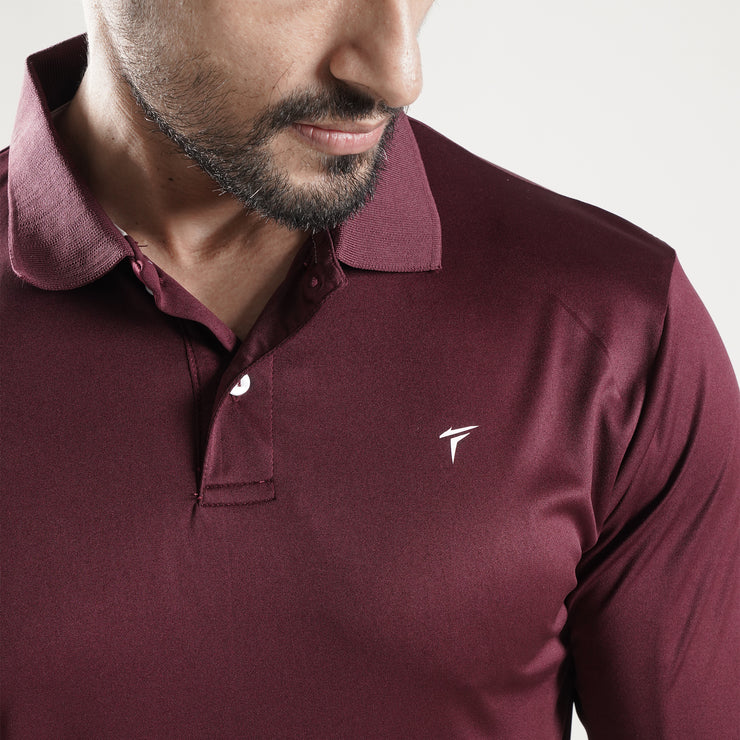 Tf-Full Sleeve Maroon Polo Tee