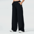 Tf-Black Classic Ribbed Wide Leg Women Pants