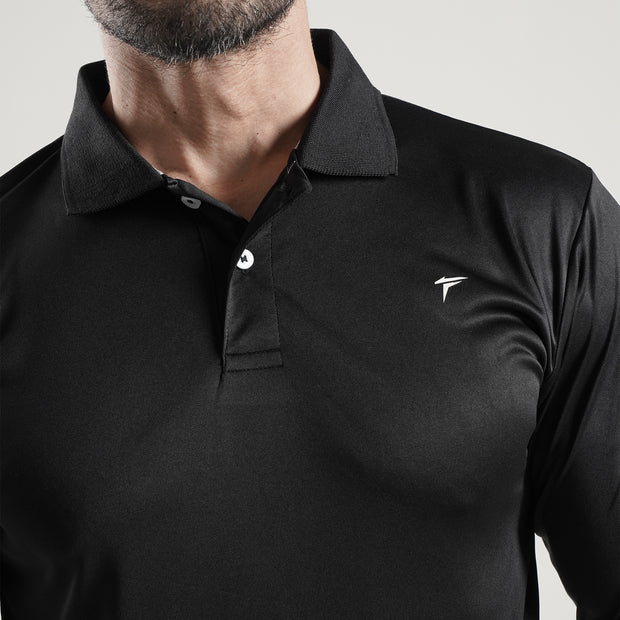 Tf-Full Sleeve Black Polo Tee