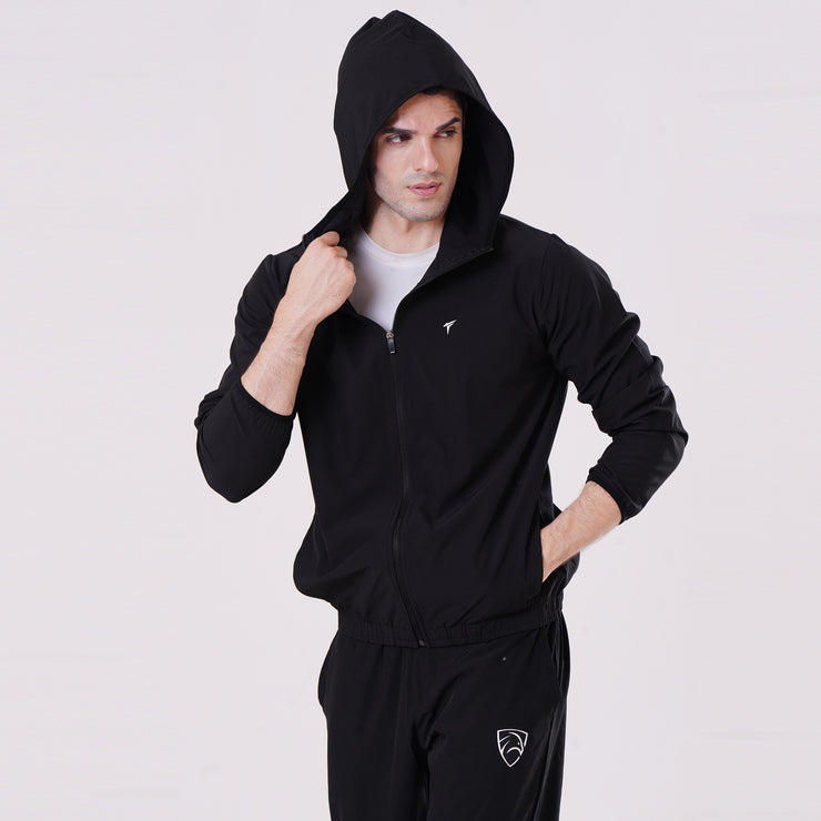 Tf Essential Black Running Hoodie Jacket