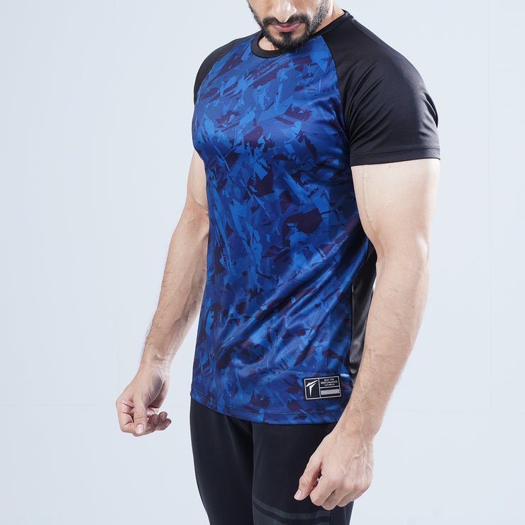 Tf-Dark Blue Camouflage Contrast Premium Tee