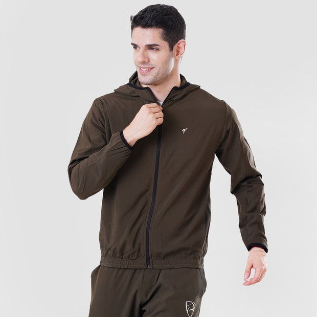Tf-Essential Olive Running Hoodie Jacket