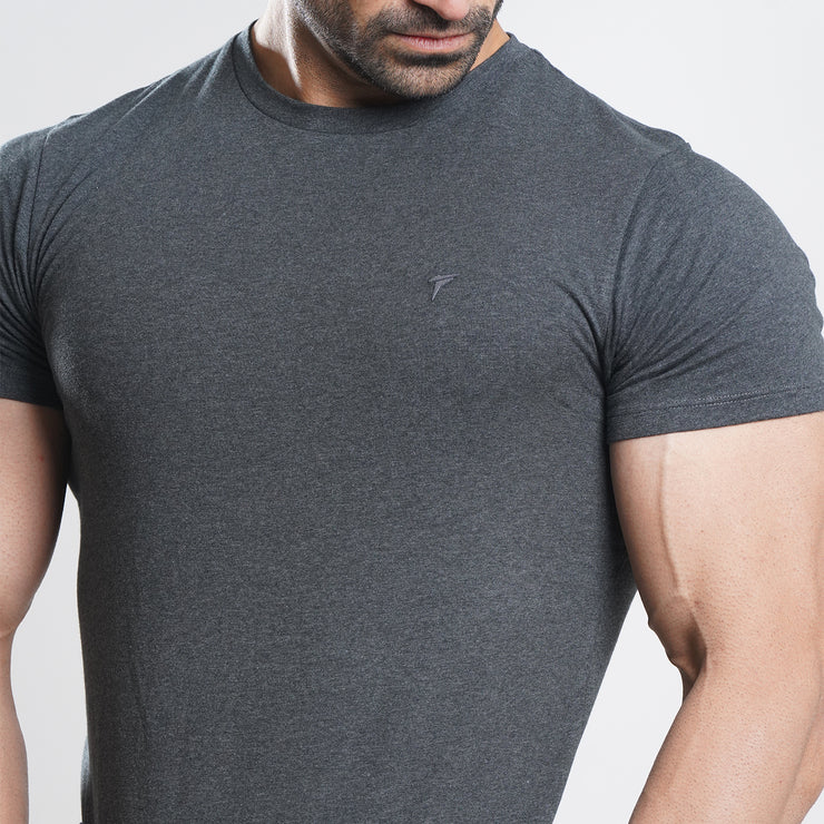 Tf-Charcoal Muscle-Fit Premium Lycra Tee