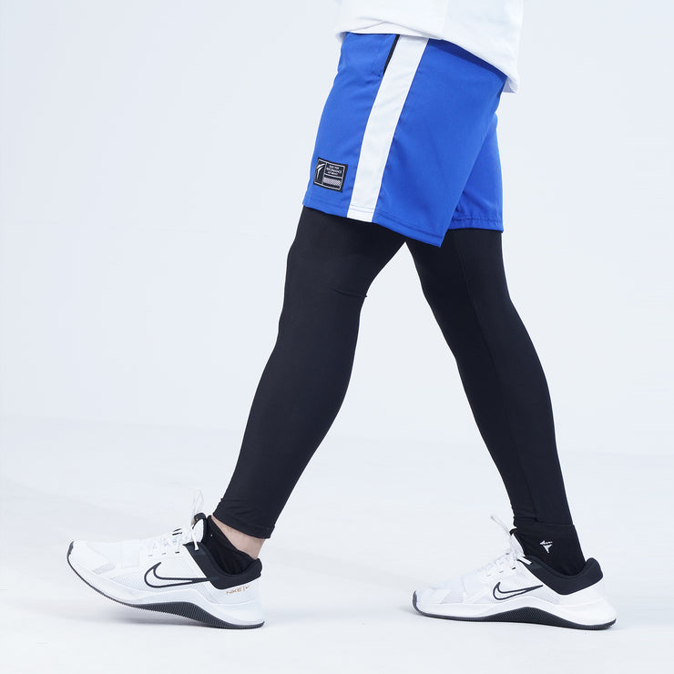 Tf-Royal Blue Full Compression Shorts With White Panel