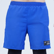 Tf-Royal Blue Full Compression Shorts With White Panel