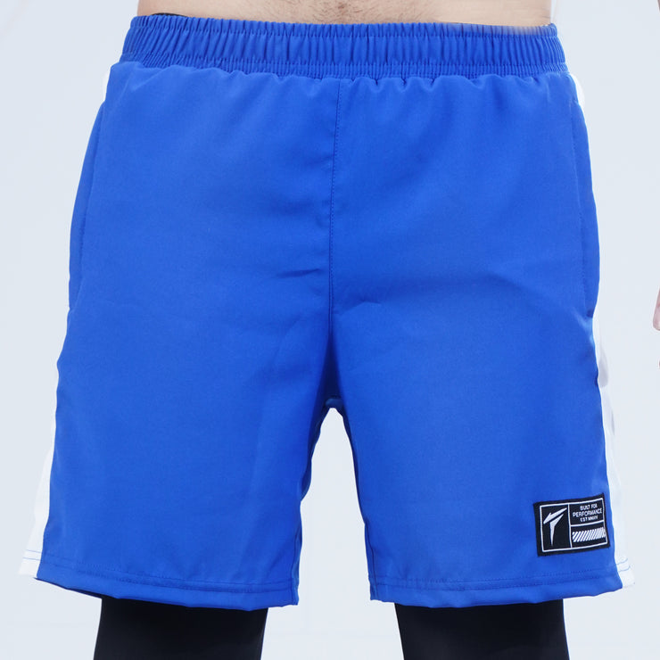 Tf-Royal Blue Full Compression Shorts With White Panel