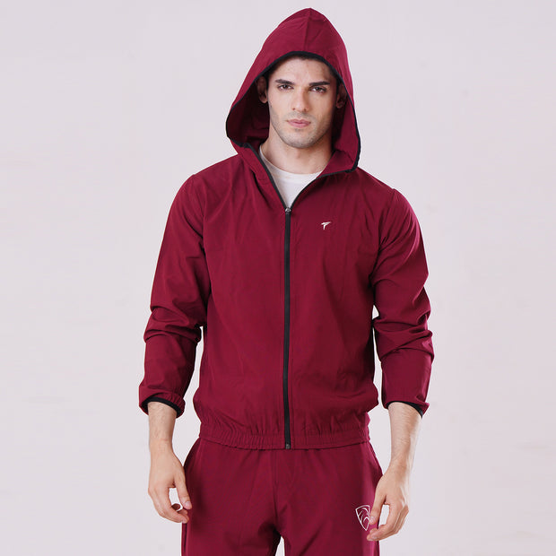 Tf-Essential Maroon Running Hoodie Jacket