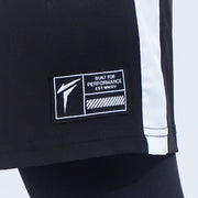 Tf-All Black Full Compression Shorts With White Panel