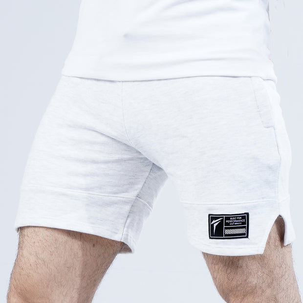 Tf-Texture White Classic Cut Terry Shorts
