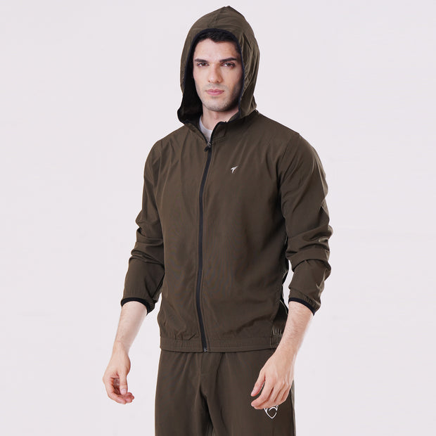 Tf-Essential Olive Running Hoodie Jacket