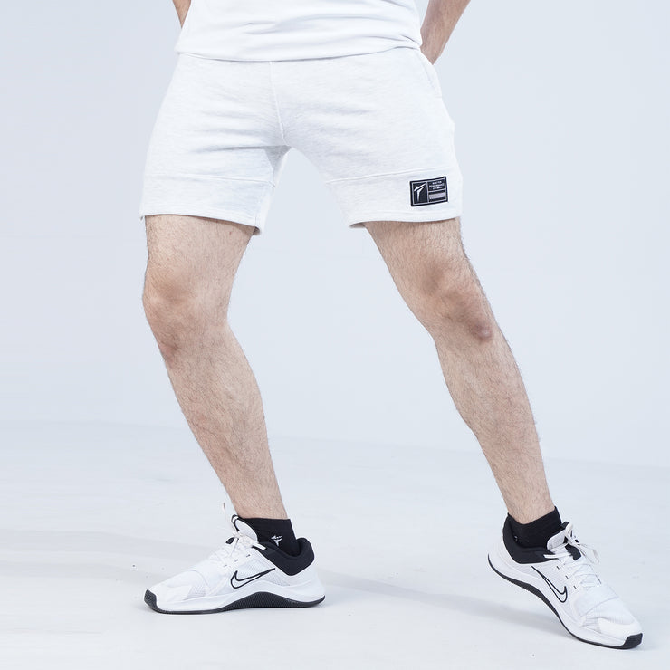 Tf-Texture White Classic Cut Terry Shorts