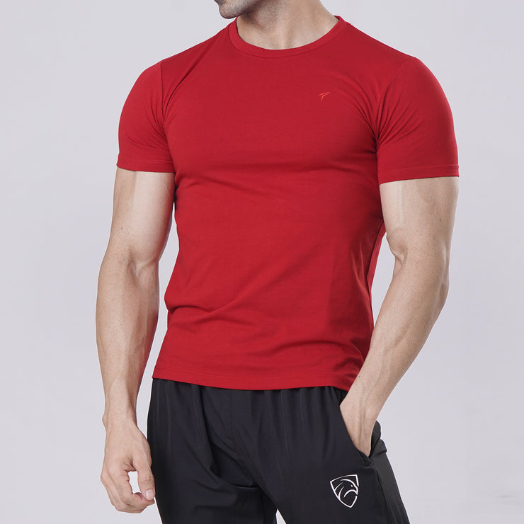 Tf-Active Red Muscle-Fit Premium Lycra Tee