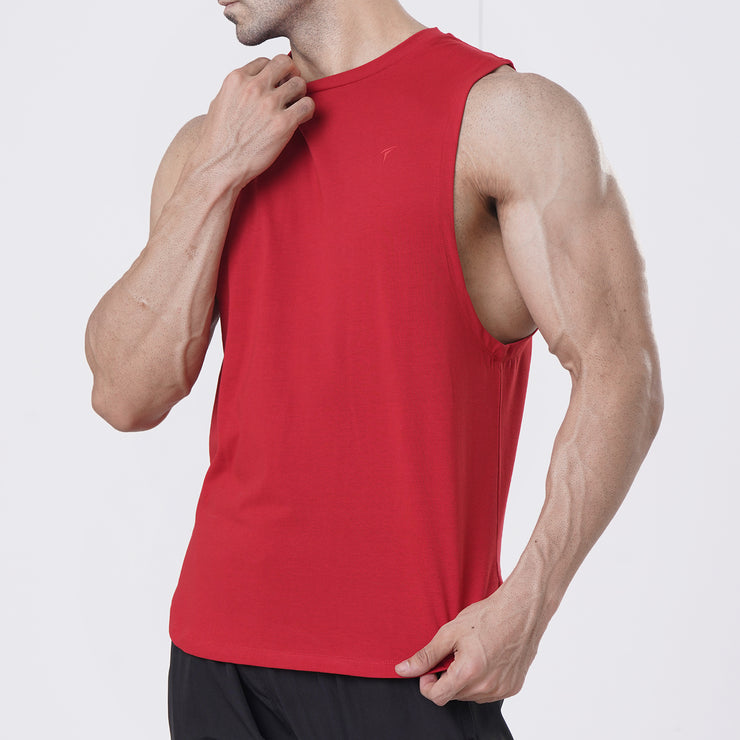 Tf-Red Premium Deep Cut Tanks