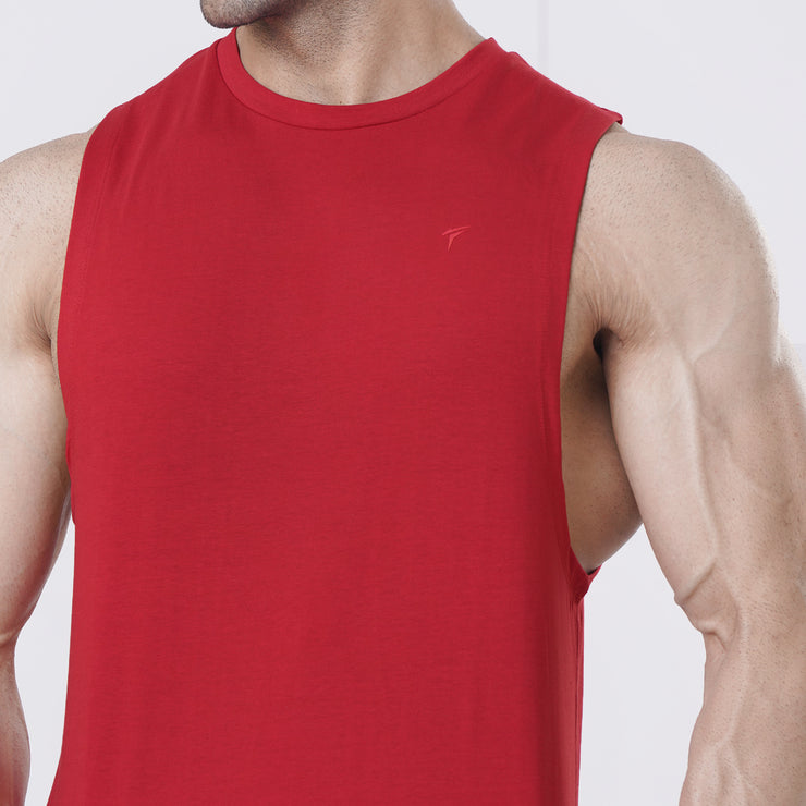 Tf-Red Premium Deep Cut Tanks