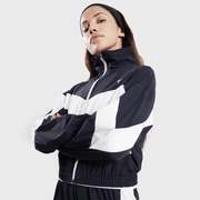 Tf-BaseRun Navy And White Contrast Women Zipper Top