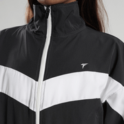 Tf-BaseRun Charcoal And White Contrast Women Zipper Top
