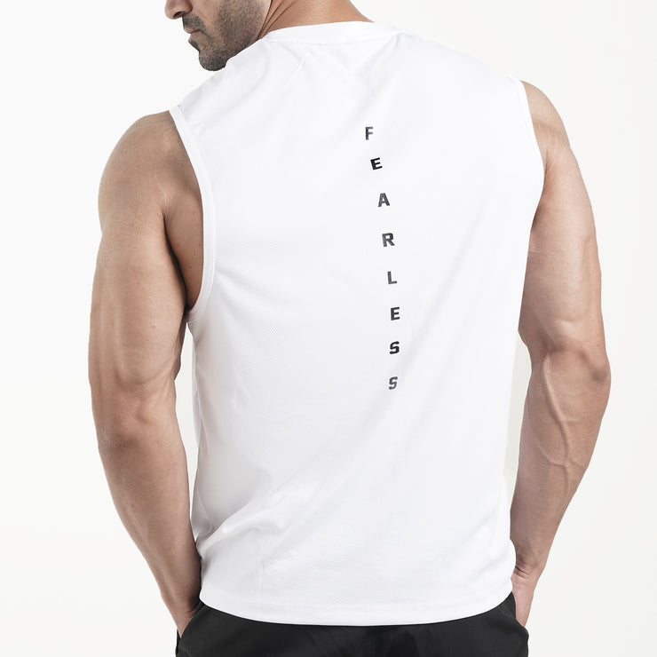 Tf-White Fearless Sleeveless Top