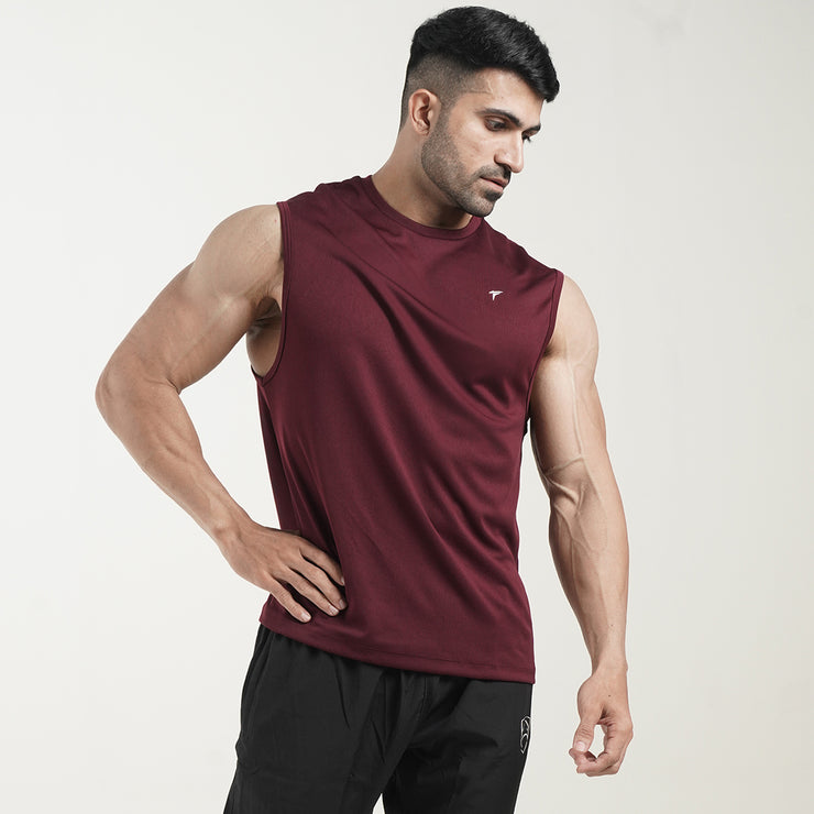 Tf-Maroon Fearless Sleeveless Top