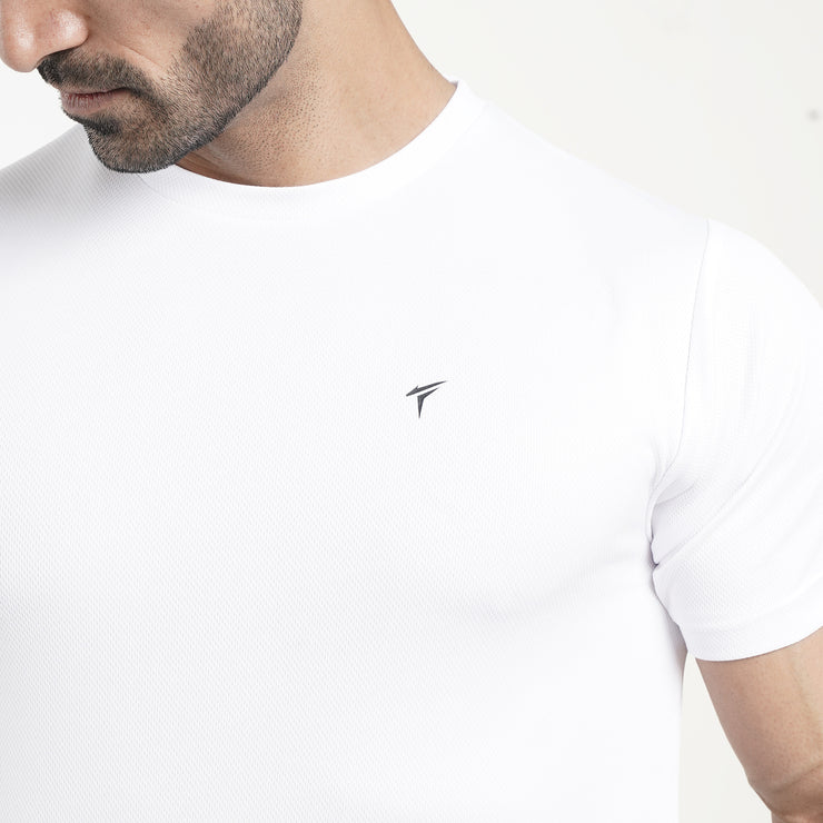 Tf-White Fearless Mesh Tee