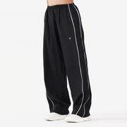 Tf-Premium Black Wide Leg Double Piping Bottoms