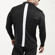 Tf-Full Sleeve Black Polo Tee With White Back Panel