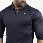Tf-Full Sleeve Navy Polo Tee With White Back Panel