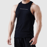 Tf-Black Deep Cut Muscle Tank Top