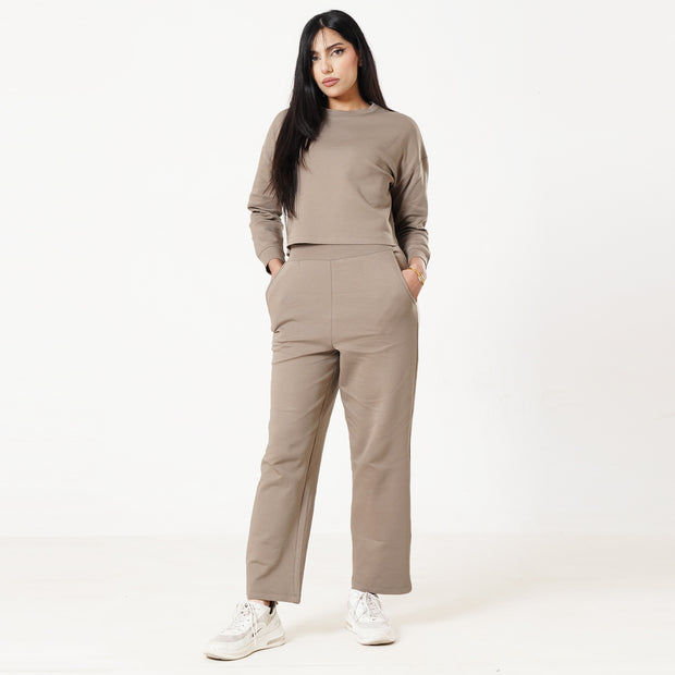 Tf-Premium Brown Scuba Cotton Tracksuit