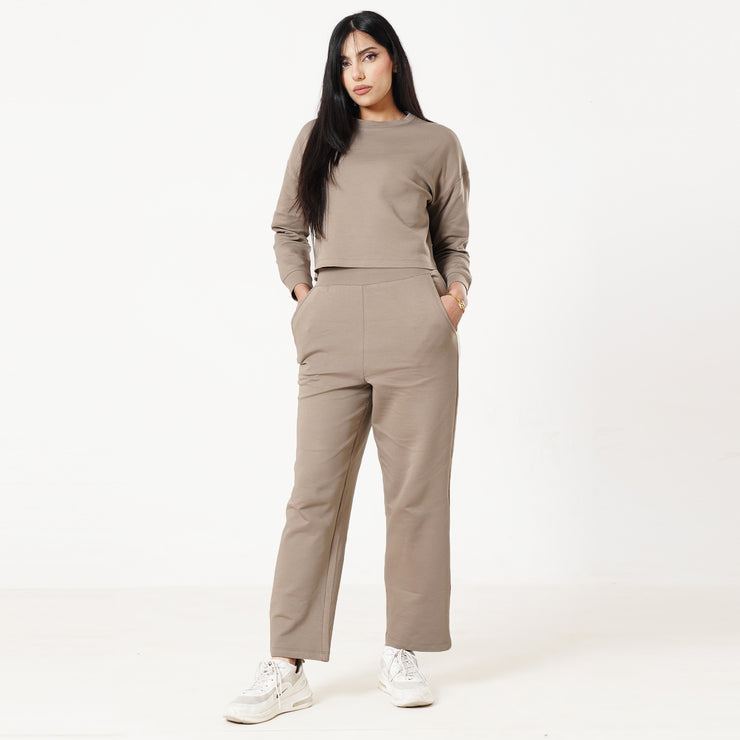 Tf-Premium Brown Scuba Cotton Tracksuit