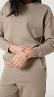 Tf-Premium Brown Scuba Cotton Tracksuit