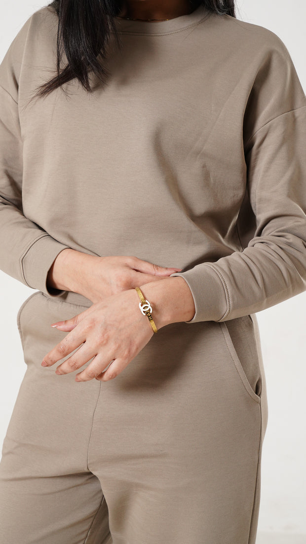 Tf-Premium Brown Scuba Cotton Tracksuit