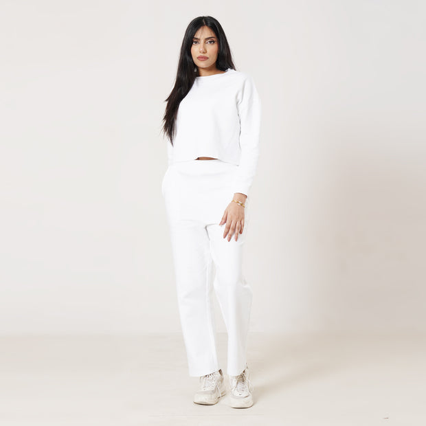 Tf-Premium White Scuba Cotton Tracksuit
