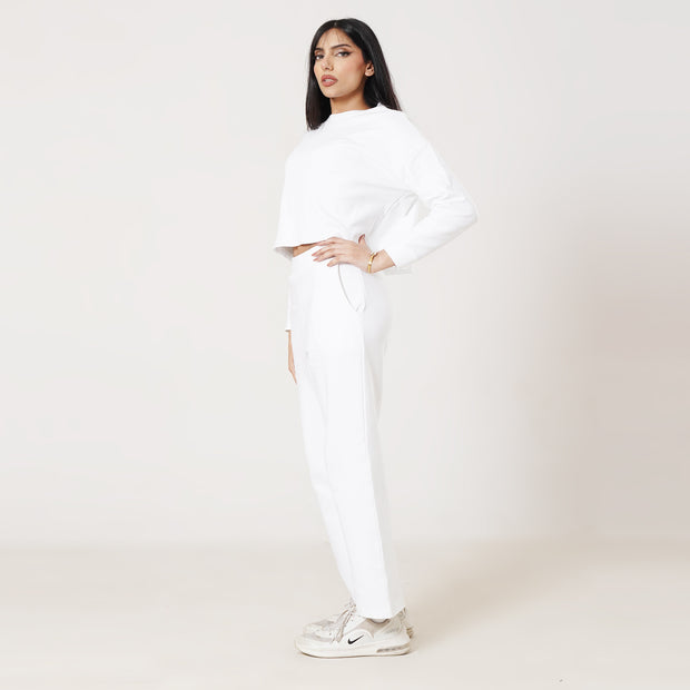 Tf-Premium White Scuba Cotton Tracksuit