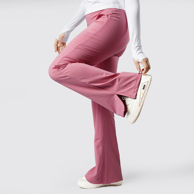 Tf-Premium Pink High Waisted Flare Cut Leggings