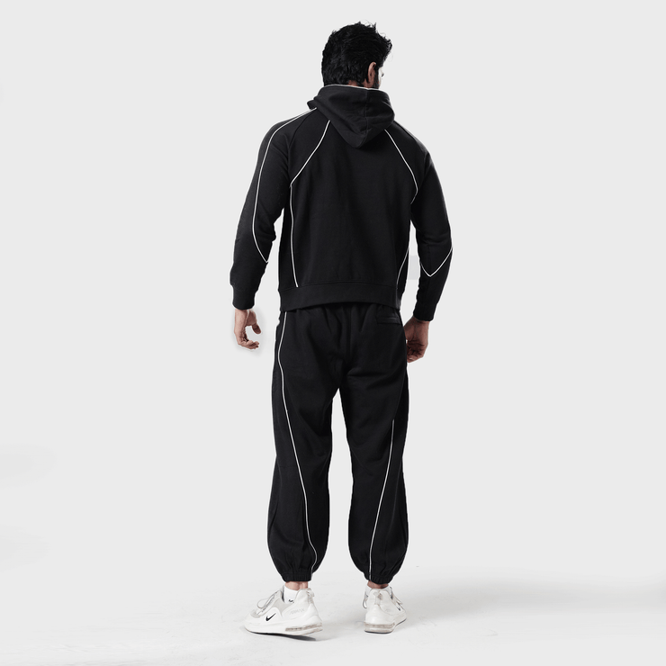 Tf-Premium Black Essential Multi Piping Hoodie