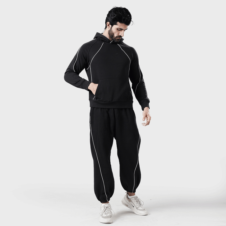 Tf-Premium Black Essential Multi Piping Hoodie