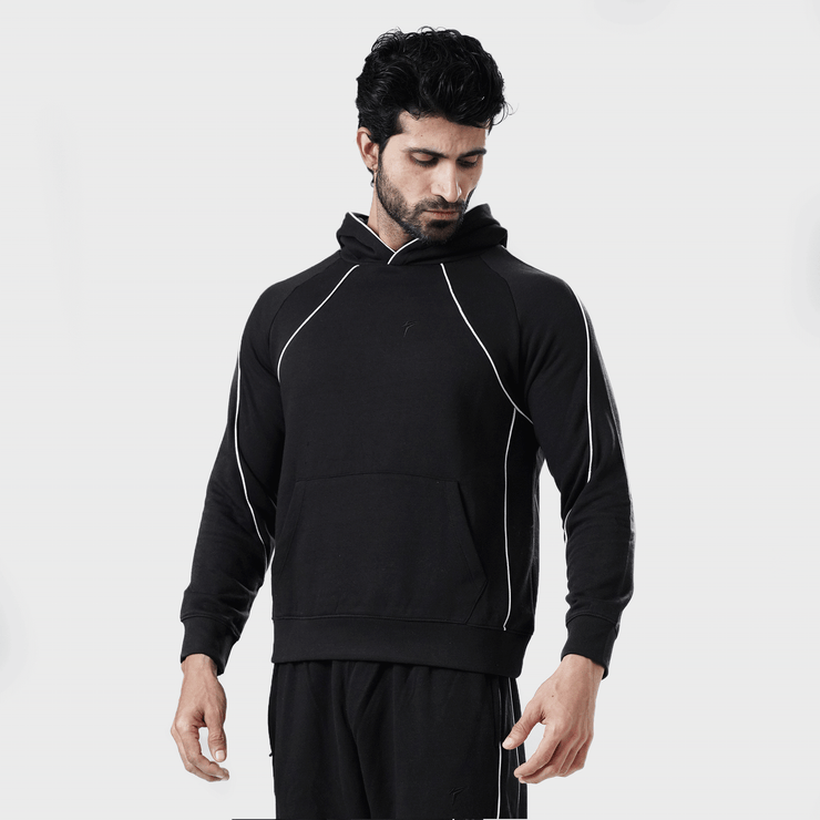 Tf-Premium Black Essential Multi Piping Hoodie