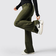 Tf-Premium Olive Green High Waisted Flare Cut Leggings