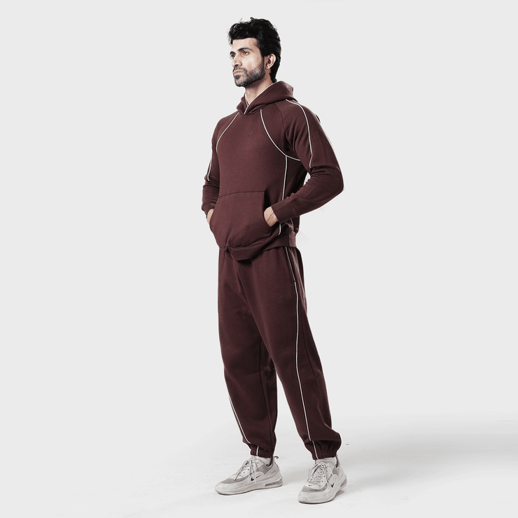 Tf-Premium Brown Essential Multi Piping Hoodie