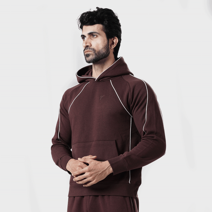 Tf-Premium Brown Essential Multi Piping Hoodie
