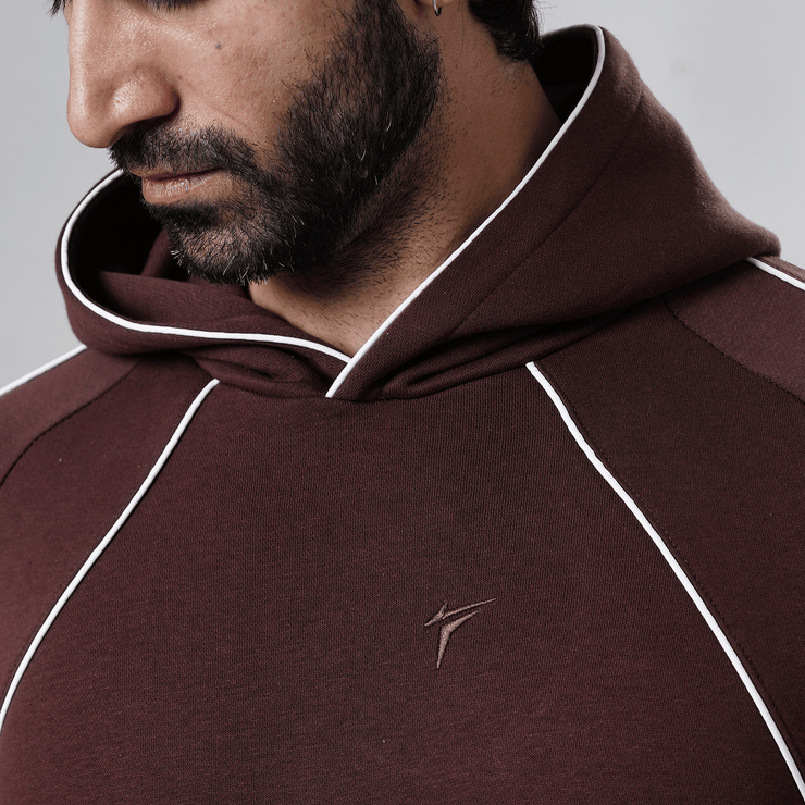 Tf-Premium Brown Essential Multi Piping Hoodie