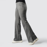 Tf-Premium Grey High Waisted Flare Cut Leggings