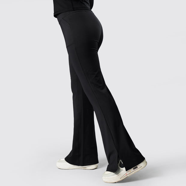 Tf-Premium Charcoal High Waisted Flare Cut Leggings
