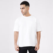 Tf-Premium Scuba White Half Sleeve Heavy GSM Pocket Top