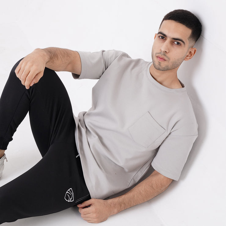 Tf-Premium Scuba Grey Half Sleeve Heavy GSM Pocket Top