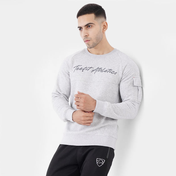Grey Teefit Athletics Sweatshirt Pocket Top
