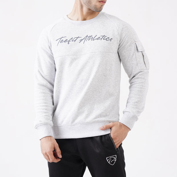 Grey Teefit Athletics Sweatshirt Pocket Top