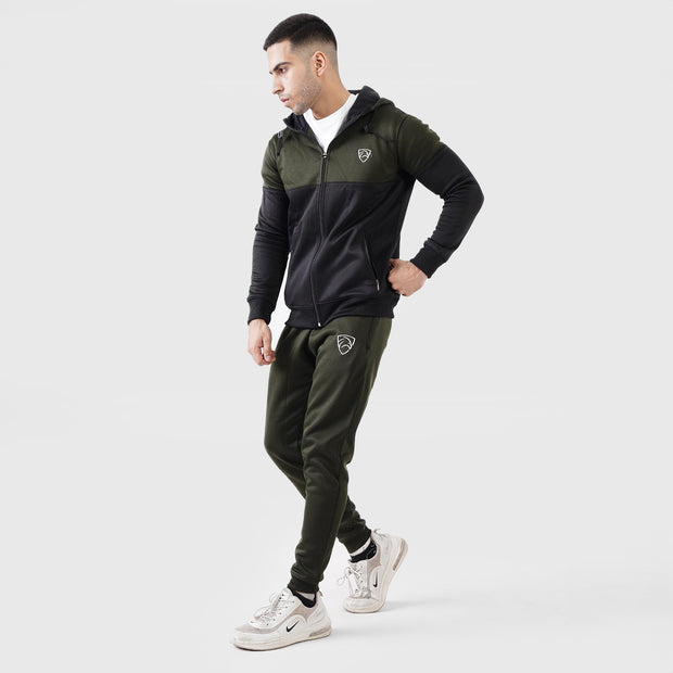 Olive/Black Straight Cut Tracksuit