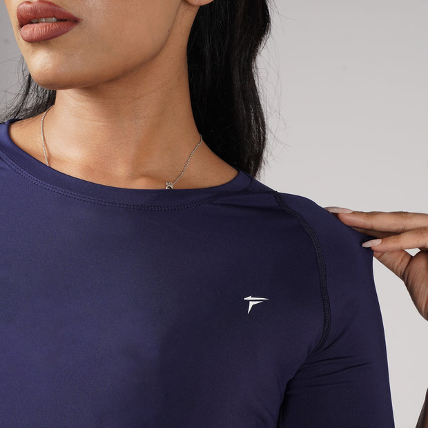 Premium Navy Women Half Sleeve Performance Tee